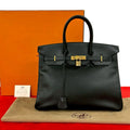 Hermes Box Birkin 35 Ardennes Handbag Mini Tote Black