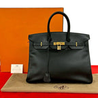 Hermes Box Birkin 35 Ardennes Handbag Mini Tote Black