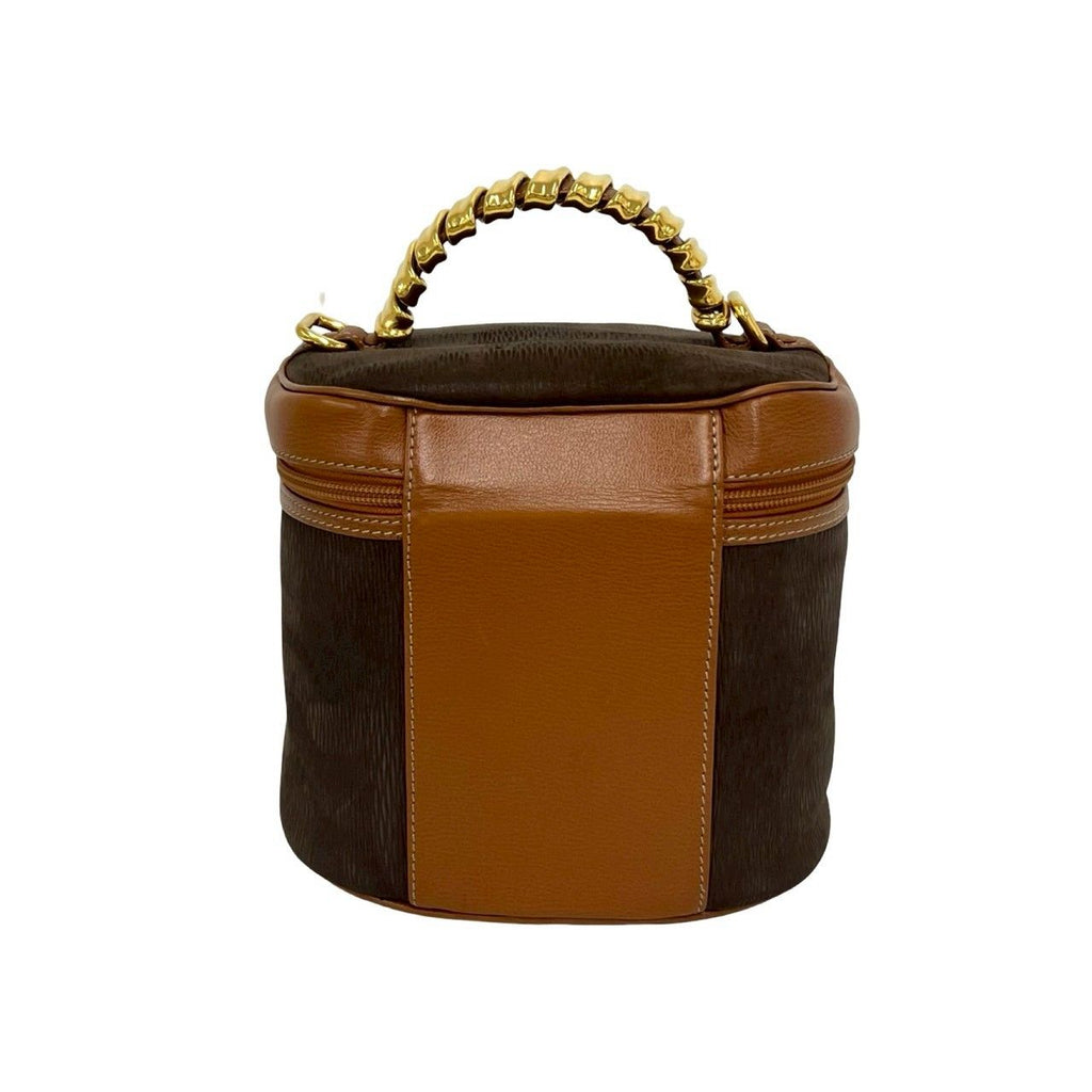 Loewe Velazquez Vintage Twist Handle Leather 2-Way Shoulder Bag Vanity Brown — view 3