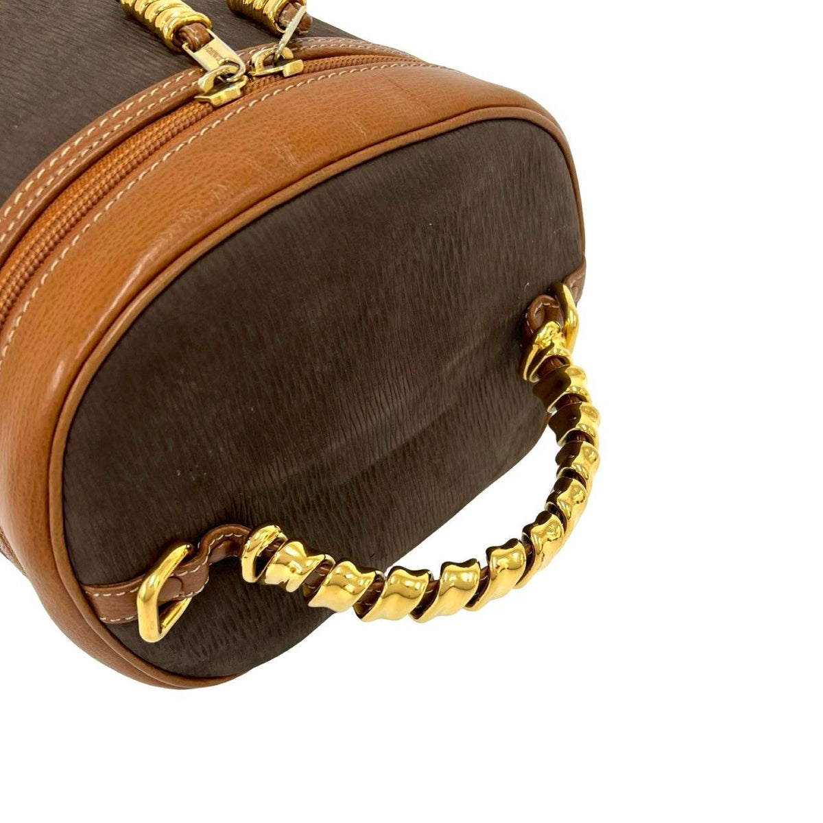 Loewe Velazquez Vintage Twist Handle Leather 2-Way Shoulder Bag Vanity Brown — view 4