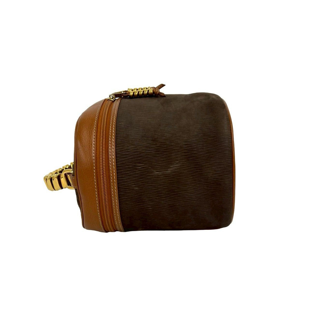 Loewe Velazquez Vintage Twist Handle Leather 2-Way Shoulder Bag Vanity Brown — view 5