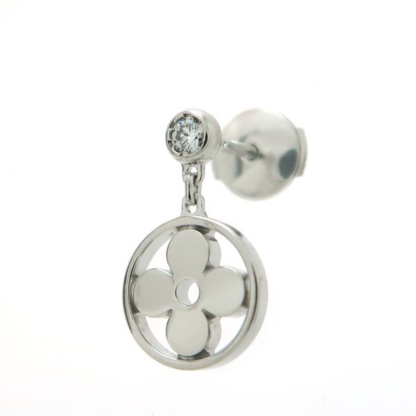 Louis Vuitton 18k White Gold Single Earring — view 2