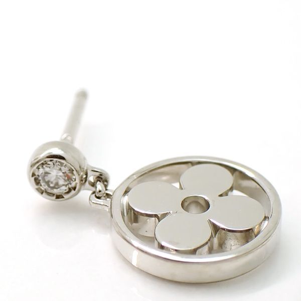 Louis Vuitton 18k White Gold Single Earring — view 4