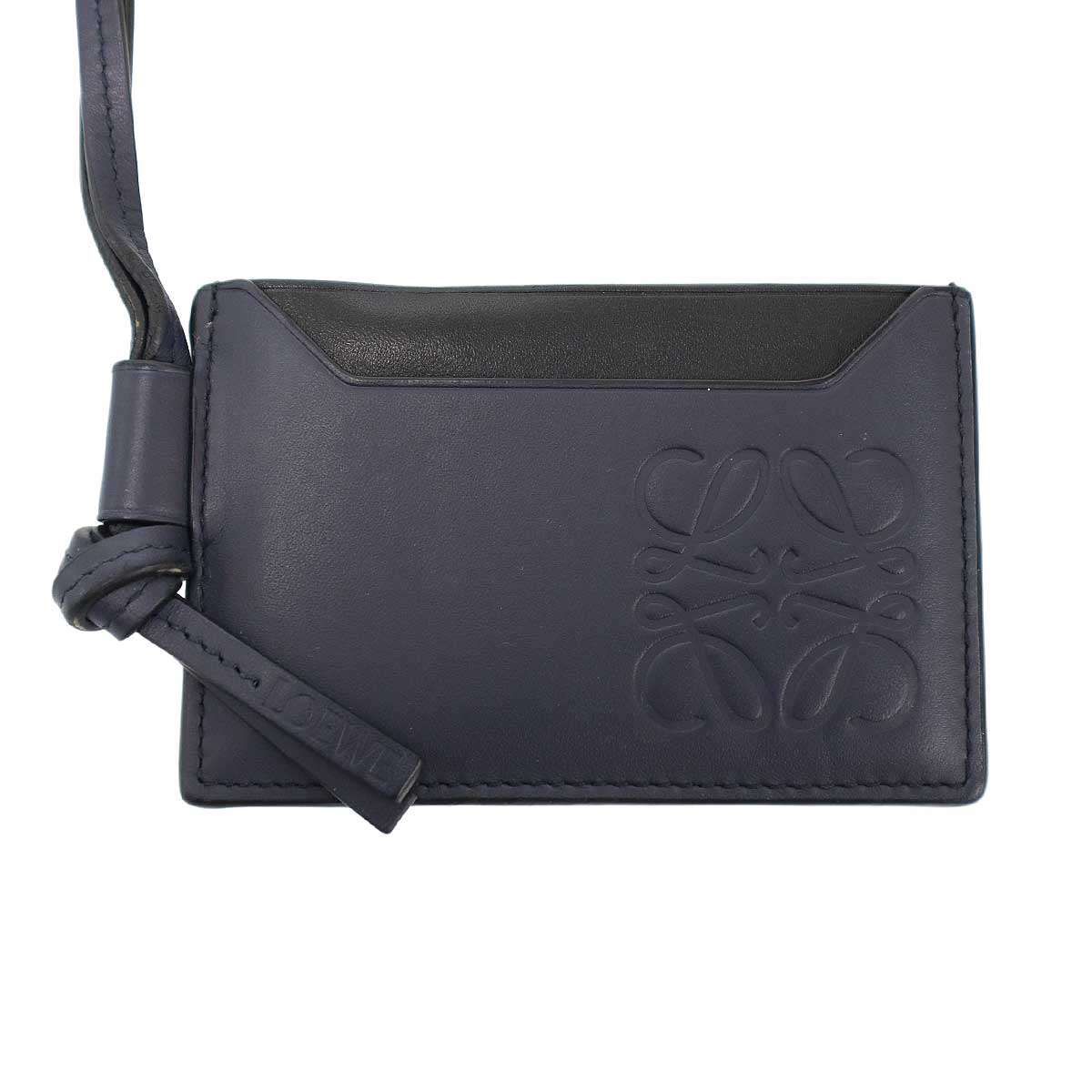 Loewe Strap Leather Card Case Navy — view 3