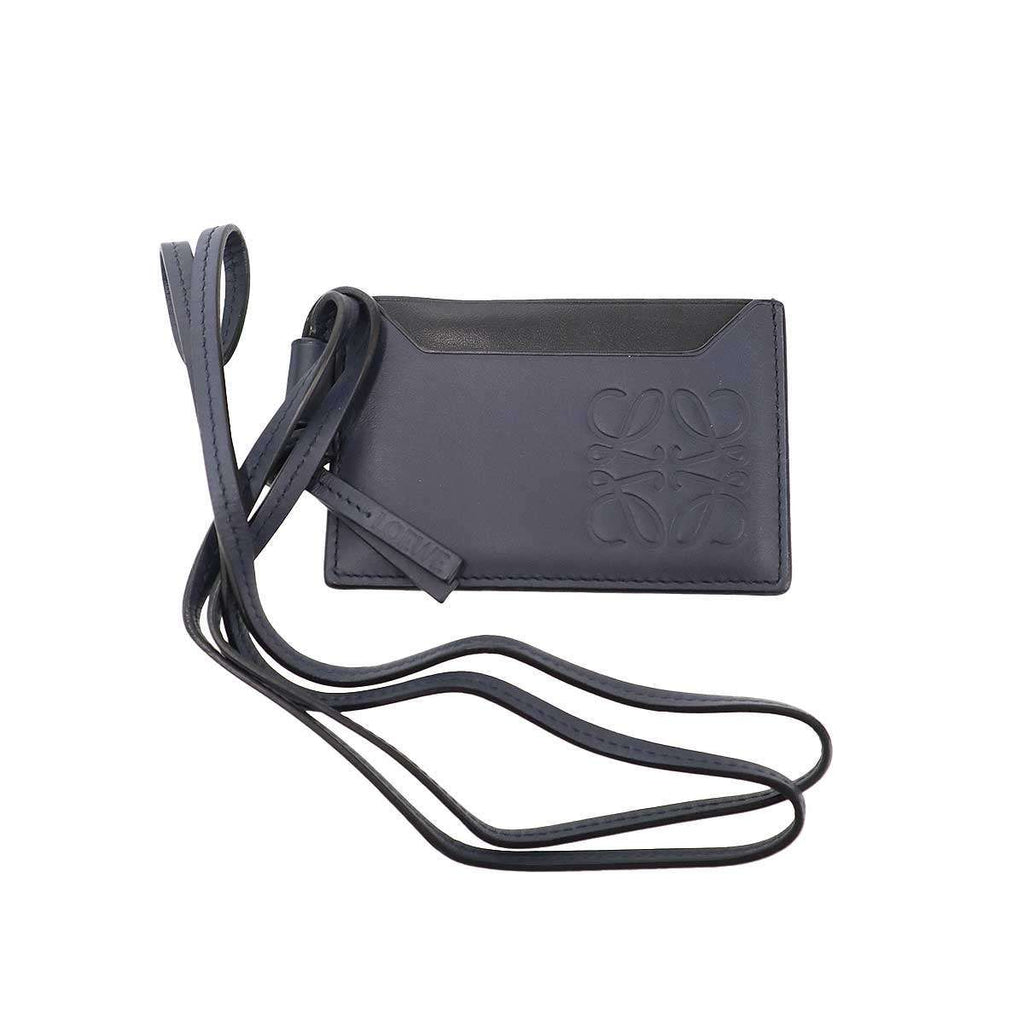 Loewe Strap Leather Card Case Navy
