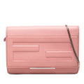 Fendi Chain Shoulder Bag Wallet Pink Leather