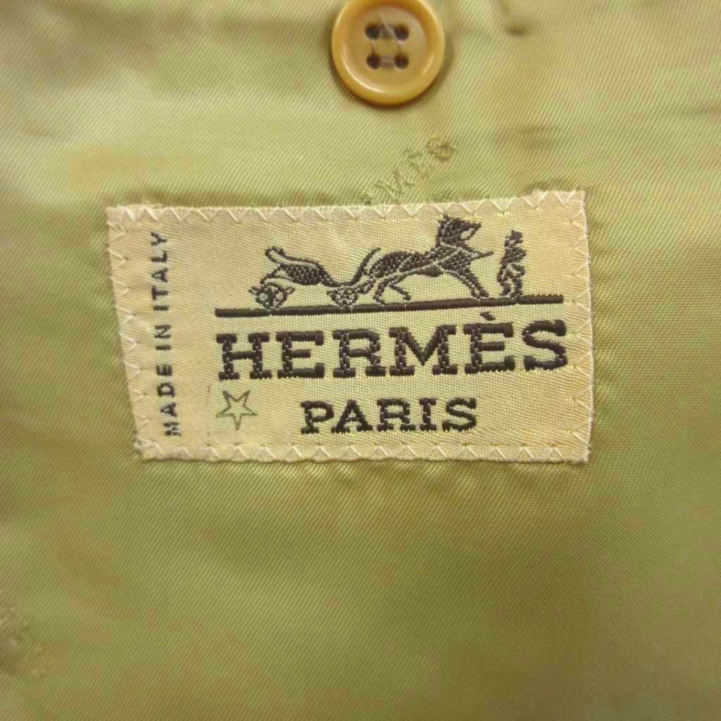 Hermes Star Mark Tailored Jacket Wool 48 Beige Multicolor Houndstooth Pattern — view 5