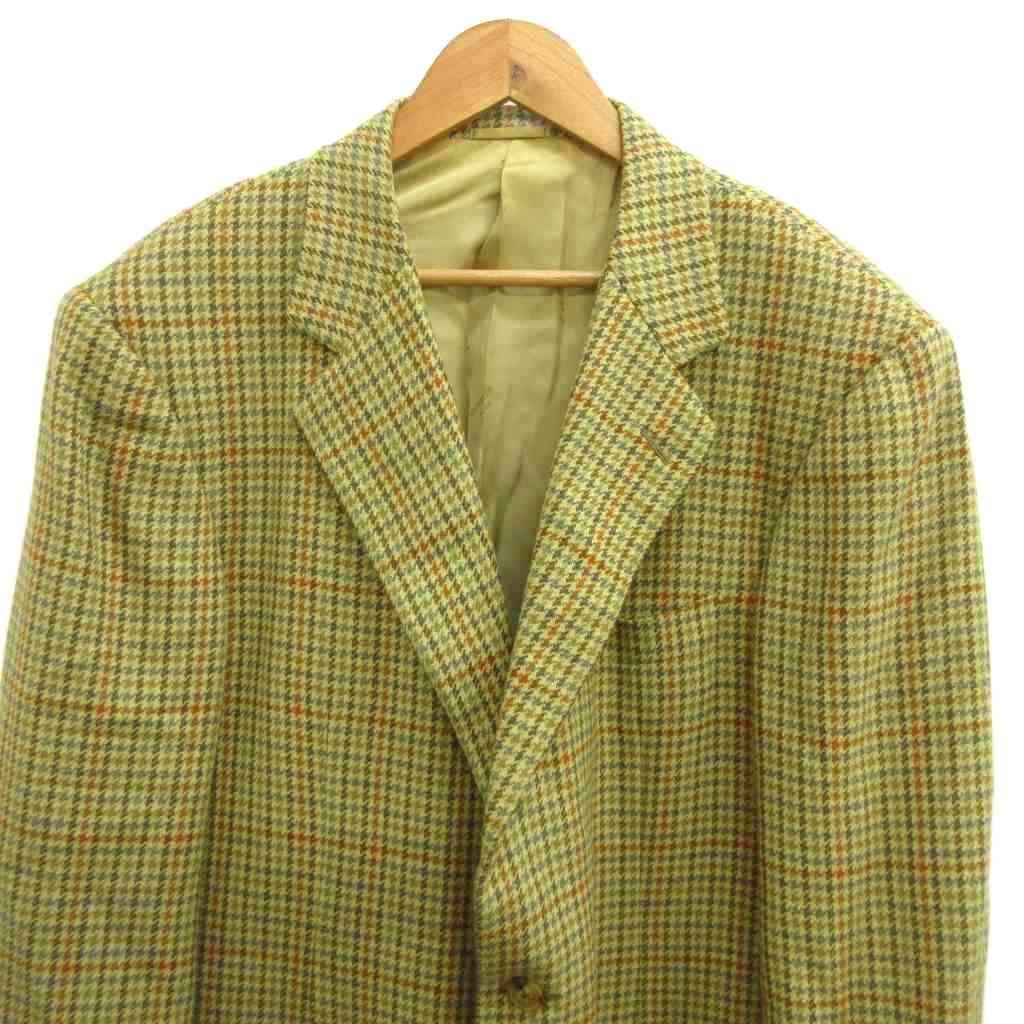 Hermes Star Mark Tailored Jacket Wool 48 Beige Multicolor Houndstooth Pattern — view 3