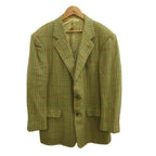 Hermes Star Mark Tailored Jacket Wool 48 Beige Multicolor Houndstooth Pattern