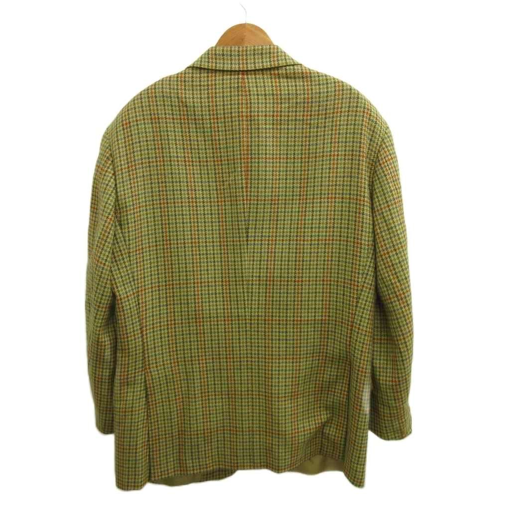 Hermes Star Mark Tailored Jacket Wool 48 Beige Multicolor Houndstooth Pattern — view 2