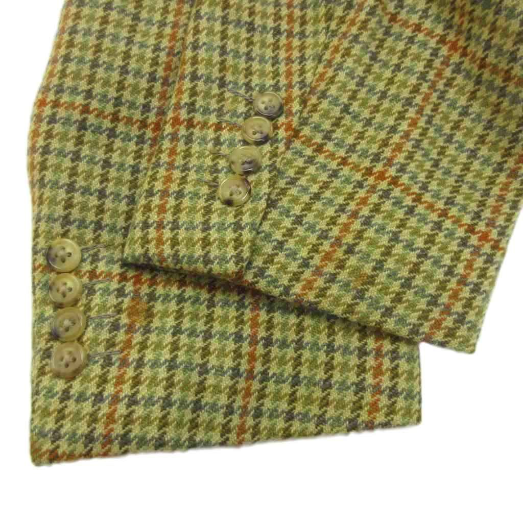 Hermes Star Mark Tailored Jacket Wool 48 Beige Multicolor Houndstooth Pattern — view 6