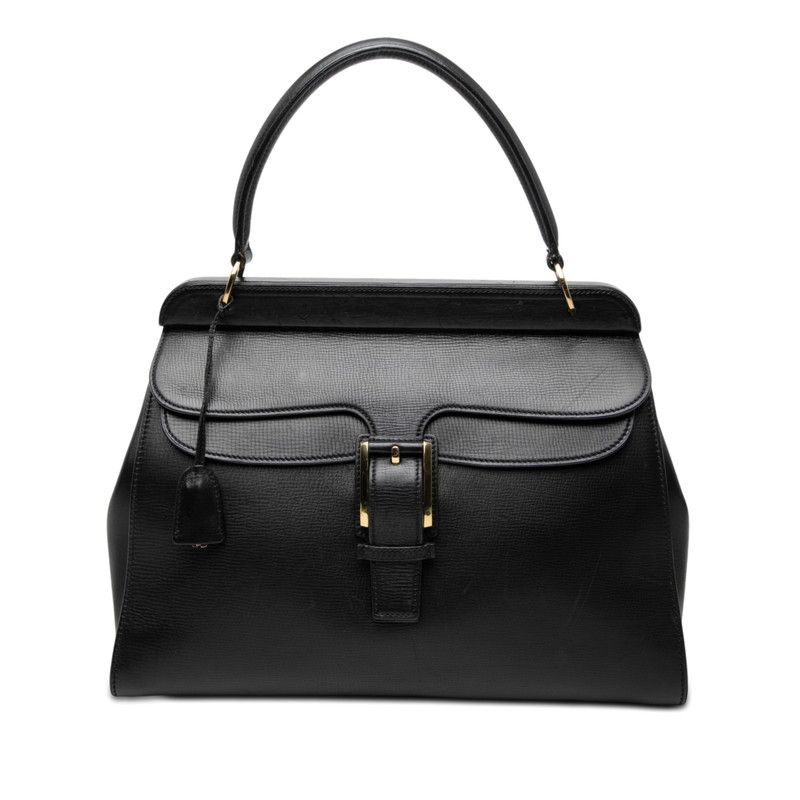 Gucci Handbag Black Leather with Logo Pouch