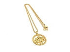 Dior Necklace Emblem Gold Metal Logo Twist Circle