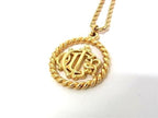 Dior Necklace Emblem Gold Metal Logo Twist Circle — view 2