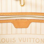 Louis Vuitton Damier Azur Neverfull MM Tote Shoulder Bag Ivory Leather — view 5