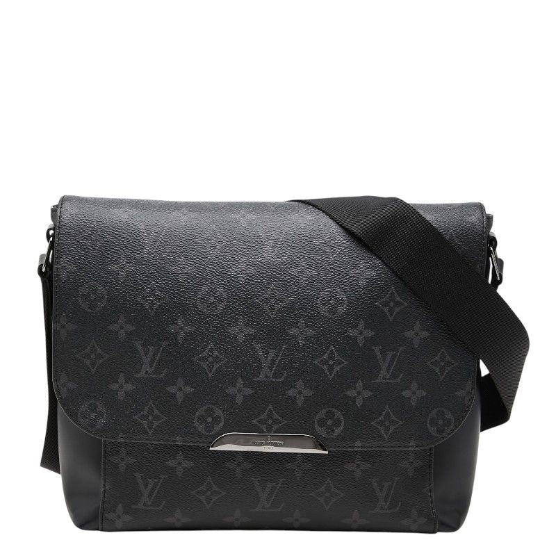 Louis Vuitton Monogram Eclipse Messenger Explorer PM Shoulder Bag Black Leather