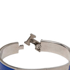 Hermes Click GM Enamel Bracelet Bangle Silver Blue Metal — view 4