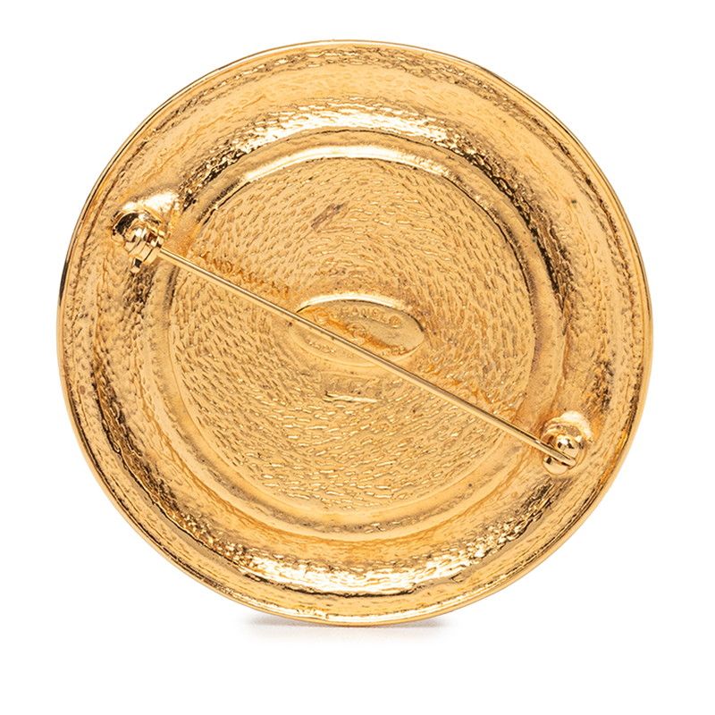 Chanel 31 Rue Cambon Vintage Round Brooch Gold Plated — view 2