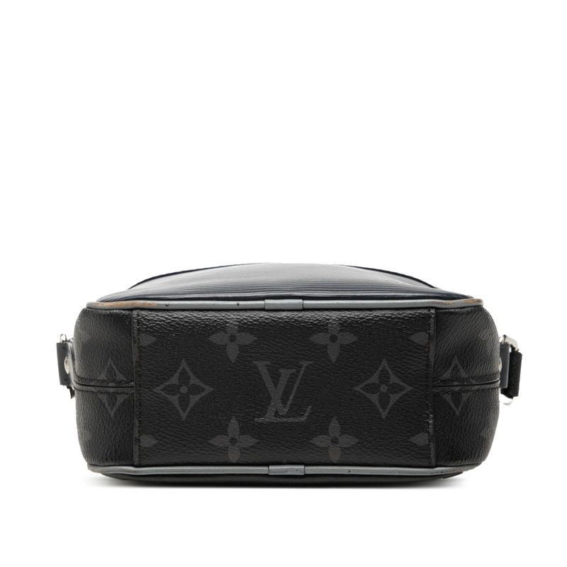 Louis Vuitton Epi Monogram Eclipse Danube PM Shoulder Bag Black Navy Gray — view 3