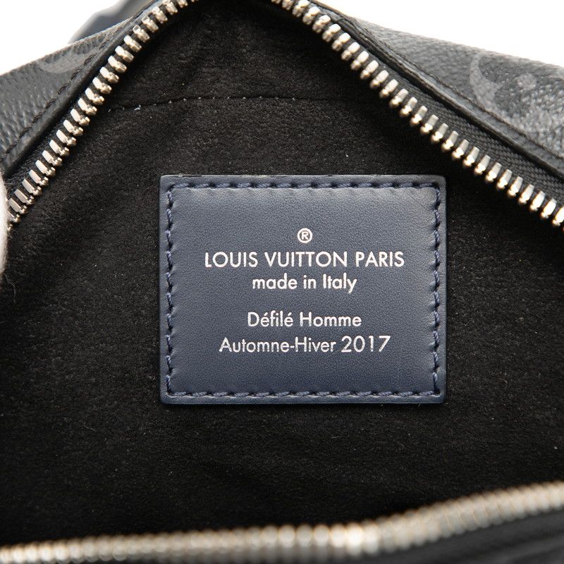 Louis Vuitton Epi Monogram Eclipse Danube PM Shoulder Bag Black Navy Gray — view 5