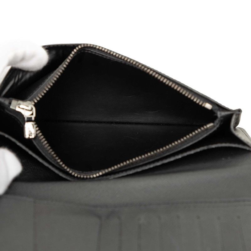 Louis Vuitton Monogram Eclipse Portefeuille Brazza Wallet Black Leather — view 5