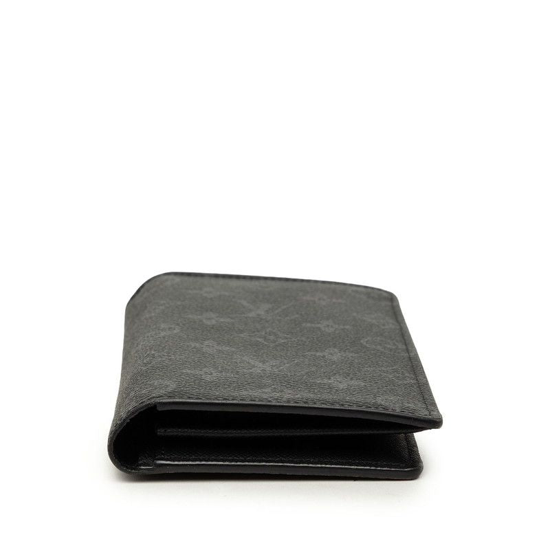 Louis Vuitton Monogram Eclipse Portefeuille Brazza Wallet Black Leather — view 3