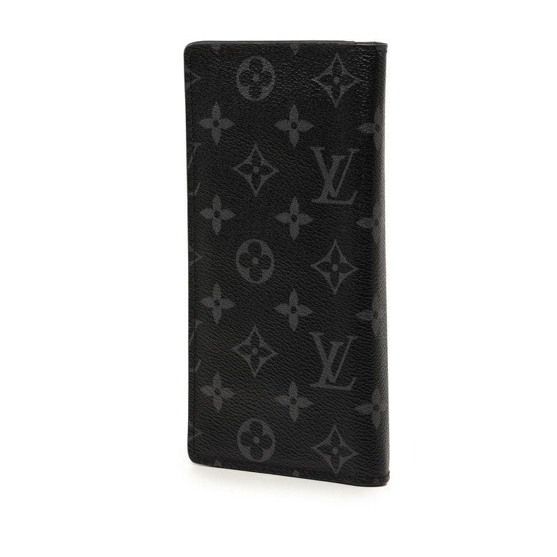 Louis Vuitton Monogram Eclipse Portefeuille Brazza Wallet Black Leather — view 2