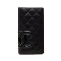 Chanel Cambon Line CC Logo Wallet Black Leather