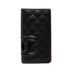 Chanel Cambon Line CC Logo Wallet Black Leather