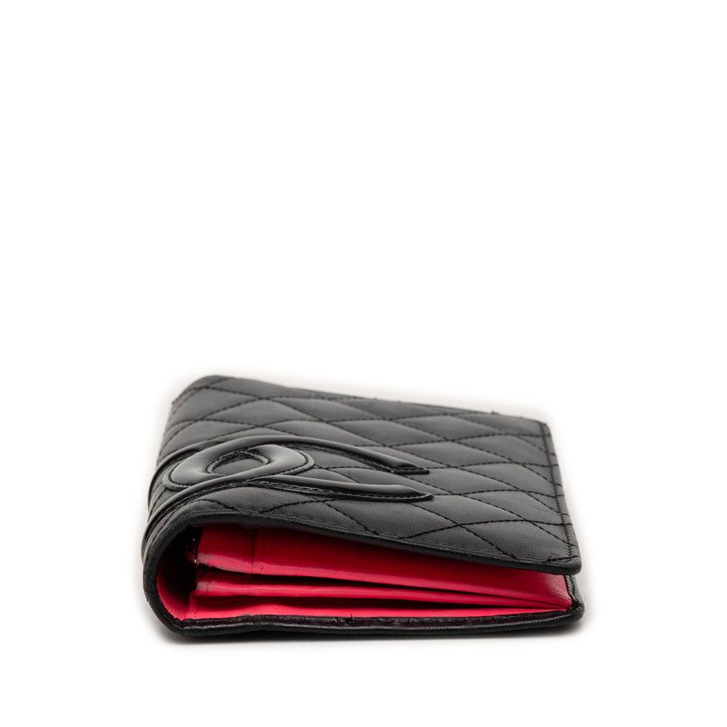 Chanel Cambon Line CC Logo Wallet Black Leather — view 3