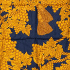 Chanel Grape Scarf Navy Yellow Silk — view 2