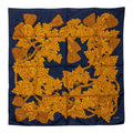 Chanel Grape Scarf Navy Yellow Silk