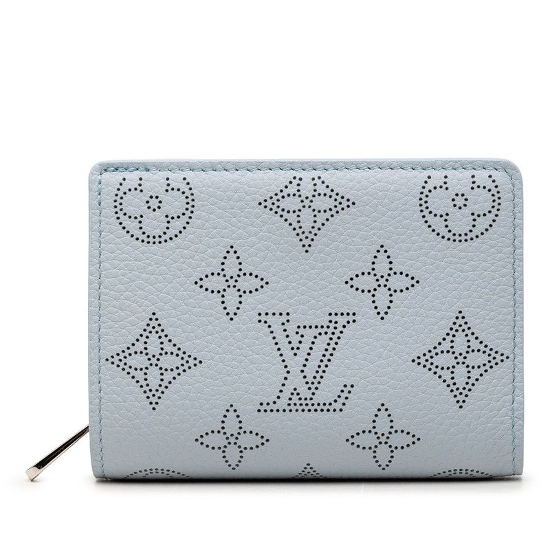 Louis Vuitton Monogram Mahina Portefeuille Clair Bifold Wallet Compact Blue