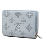 Louis Vuitton Monogram Mahina Portefeuille Clair Bifold Wallet Compact Blue — view 2