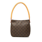 Louis Vuitton Monogram Looping MM Shoulder Bag Brown Leather