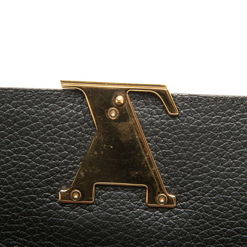 Louis Vuitton Porte Feuille Capucines Wallet Noir Black Taurillon Leather — view 5
