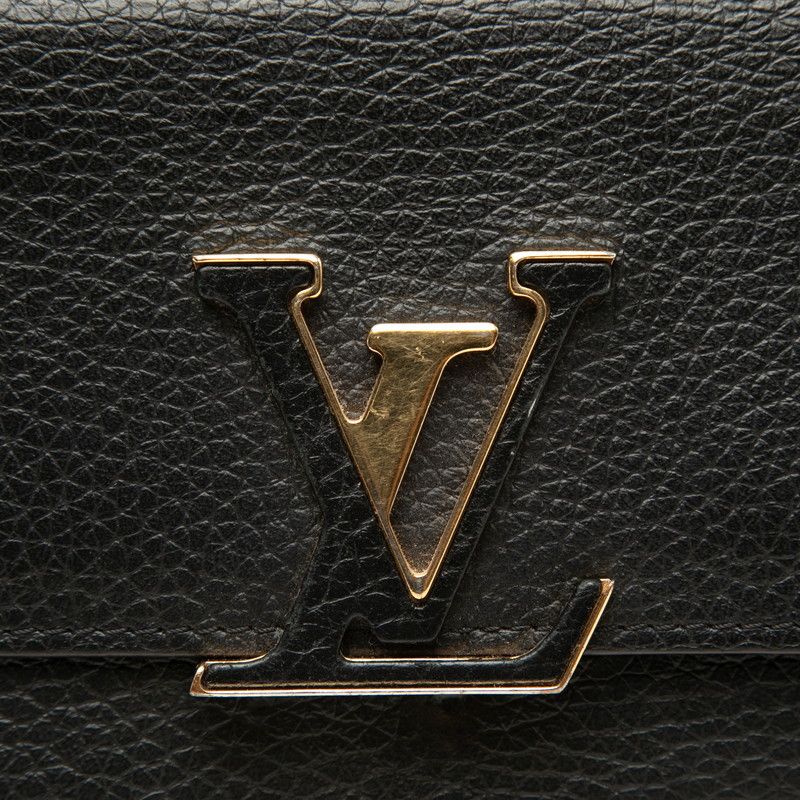 Louis Vuitton Porte Feuille Capucines Wallet Noir Black Taurillon Leather — view 4