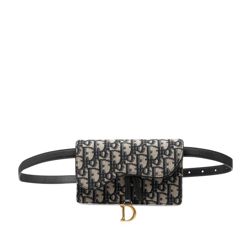 Dior Oblique Belt Bag Beige Navy Canvas Leather