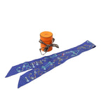 Hermes Twilly Cordages Scarf Blue Silk — view 5