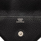 Hermes Levain Quatre Coin Purse Black Silver Chevre — view 5