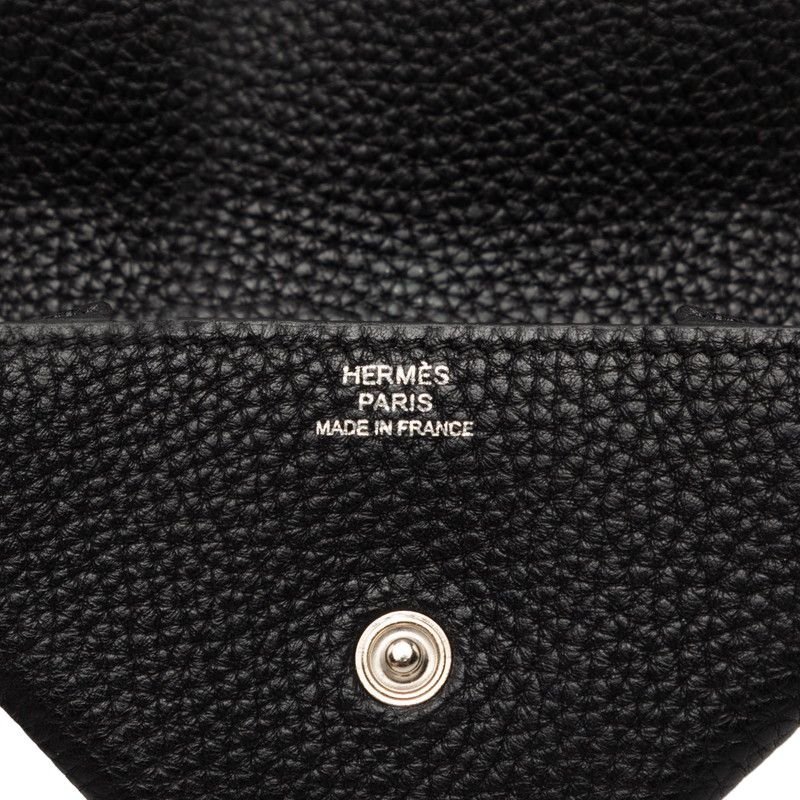 Hermes Levain Quatre Coin Purse Black Silver Chevre — view 5