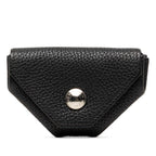 Hermes Levain Quatre Coin Purse Black Silver Chevre