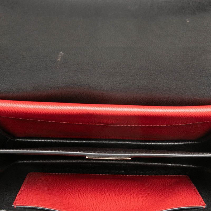 Prada Saffiano 2-Way Crossbody Shoulder Bag Red Leather — view 4