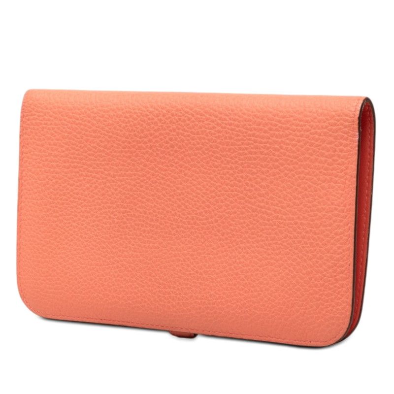 Hermes Dogon GM Bifold Wallet Pink Taurillon Clemence — view 2