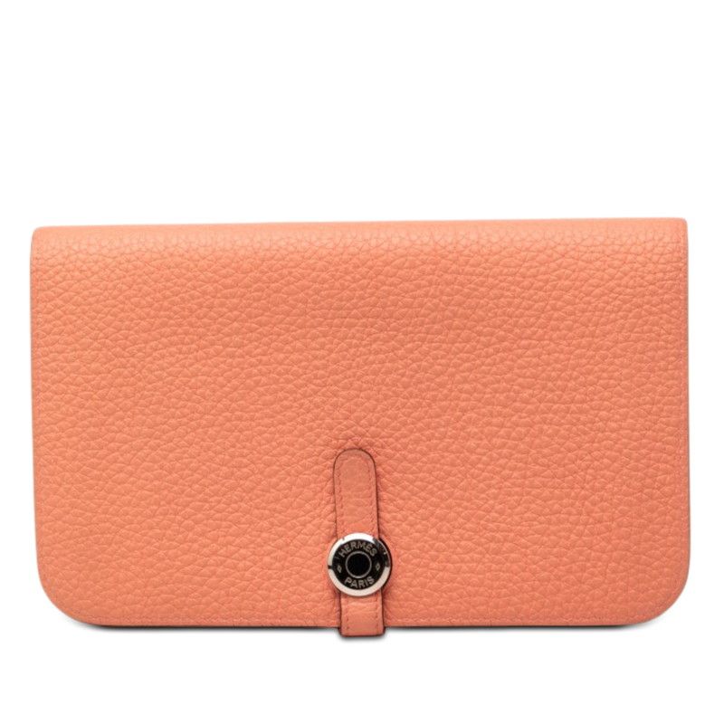 Hermes Dogon GM Bifold Wallet Pink Taurillon Clemence