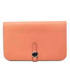 Hermes Dogon GM Bifold Wallet Pink Taurillon Clemence