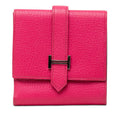 Hermes Bearn Recto Verso Trifold Wallet Rose Shocking Pink Chevre