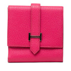 Hermes Bearn Recto Verso Trifold Wallet Rose Shocking Pink Chevre