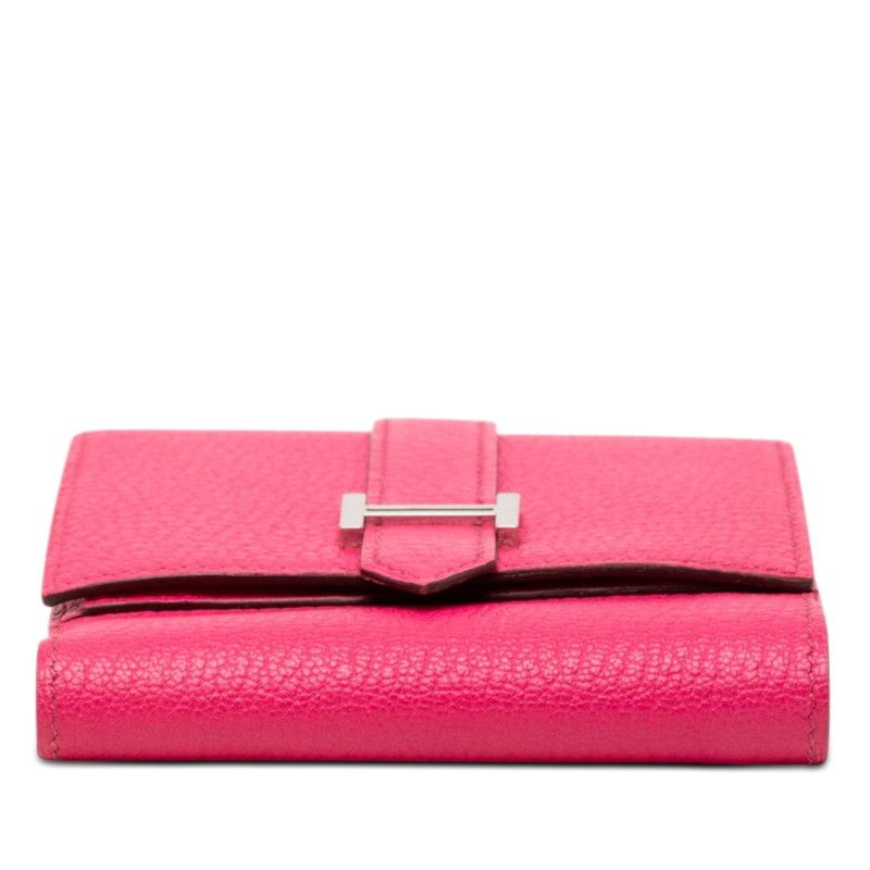 Hermes Bearn Recto Verso Trifold Wallet Rose Shocking Pink Chevre — view 3