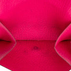Hermes Bearn Recto Verso Trifold Wallet Rose Shocking Pink Chevre — view 6